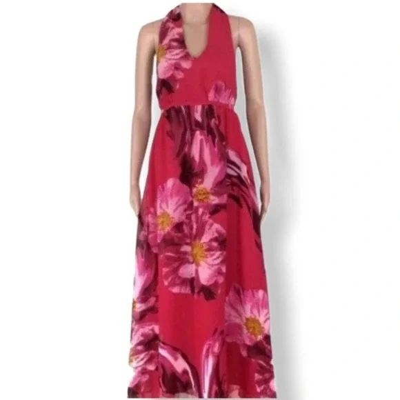 Jennifer Lopez Dresses | Jennifer Lopez Halter Maxi Dress | Color: Pink | Size: Xs | Frugalsocialite's Closet